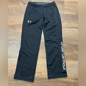 Under Armour Kids Black Joggers with White Logo
